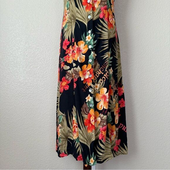 Croft & Barrow Hawaiian Front Button Down Midi Dress - Picture 3 of 12